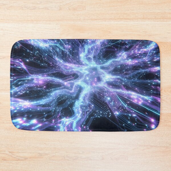 Item preview, Scifi Theme Bluish Purple Texture of Asymmetrical Glowing Biological Neuron Synapses (image size 7840x11680) designed and sold by Digital-Davinci.