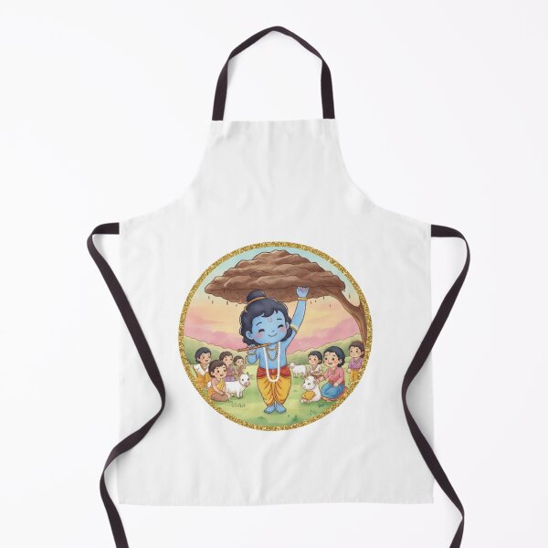 Item preview, Govardhan Leela: Lord Krishna, the Mountain Lifter | Divine Shelter from the Storm designed and sold by InnerDivineSoul.