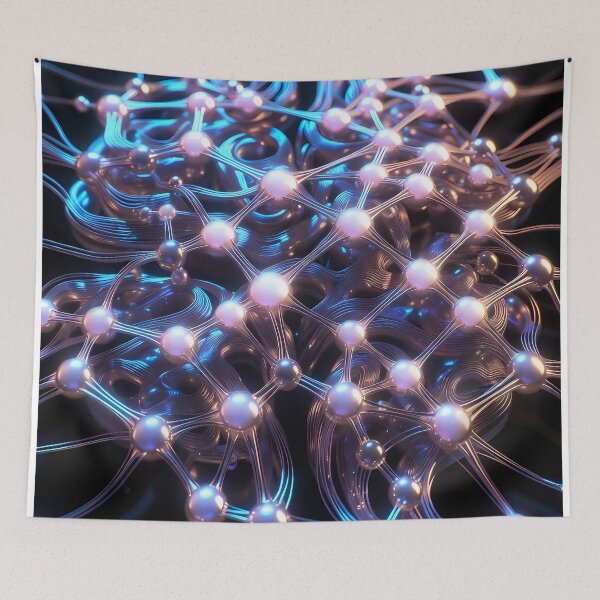 Item preview, Scifi Theme Bluish Purple Texture of Asymmetrical Glowing Biological Neuron Synapses (image size 7840x11680) designed and sold by Digital-Davinci.