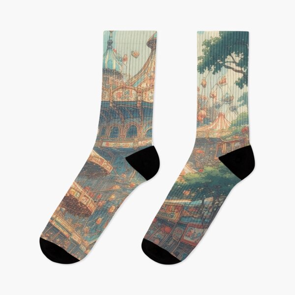 Item preview, A dreamy fairground town in anime style designed and sold by Mianku | Für das Leben.
