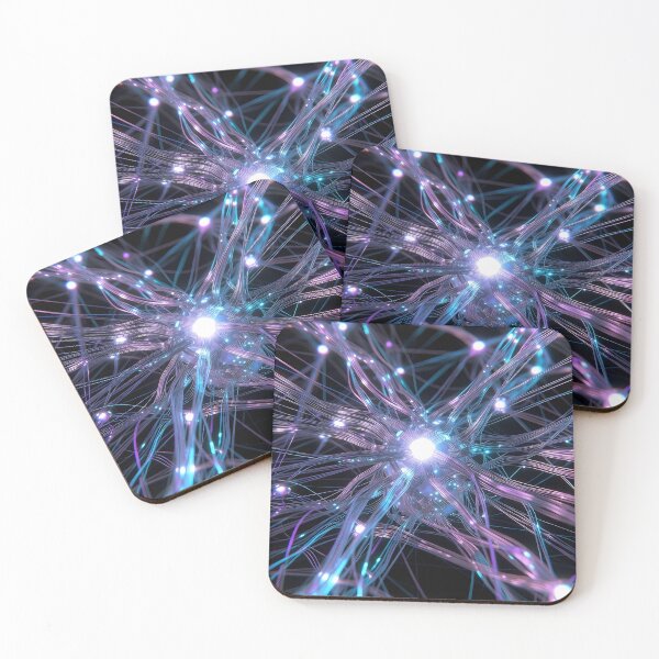 Item preview, Scifi Theme Bluish Purple Texture of Asymmetrical Glowing Biological Neuron Synapses (image size 7840x11680) designed and sold by Digital-Davinci.