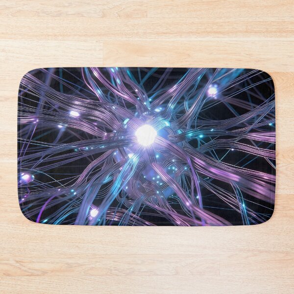Item preview, Scifi Theme Bluish Purple Texture of Asymmetrical Glowing Biological Neuron Synapses (image size 7840x11680) designed and sold by Digital-Davinci.