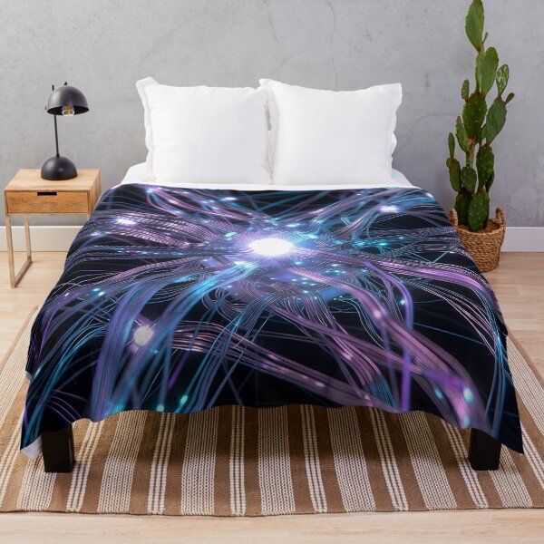 Item preview, Scifi Theme Bluish Purple Texture of Asymmetrical Glowing Biological Neuron Synapses (image size 7840x11680) designed and sold by Digital-Davinci.