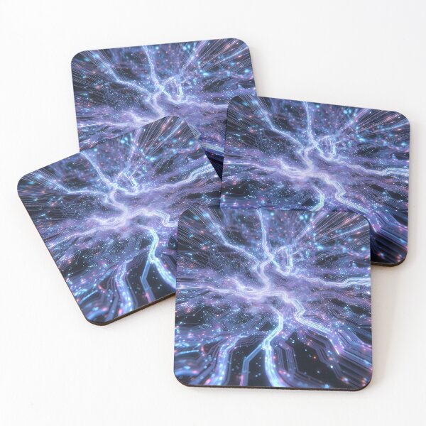 Item preview, Scifi Theme Bluish Purple Texture of Asymmetrical Glowing Biological Neuron Synapses (image size 7840x11680) designed and sold by Digital-Davinci.