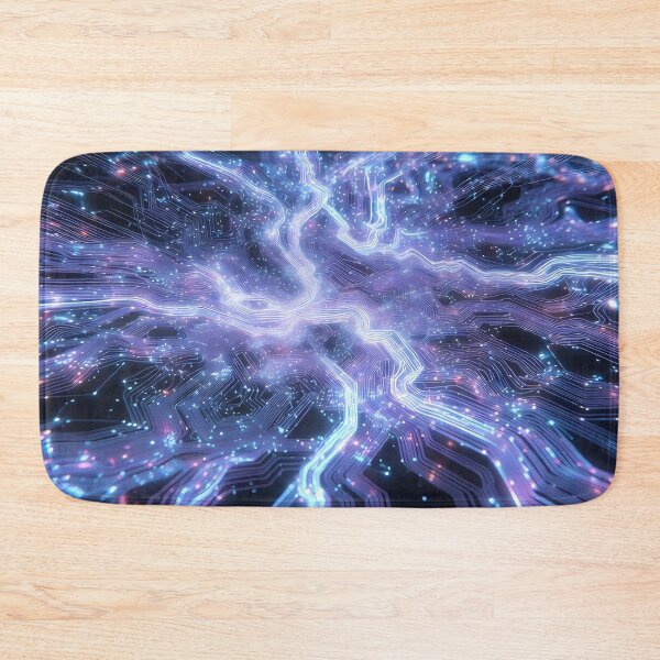 Item preview, Scifi Theme Bluish Purple Texture of Asymmetrical Glowing Biological Neuron Synapses (image size 7840x11680) designed and sold by Digital-Davinci.