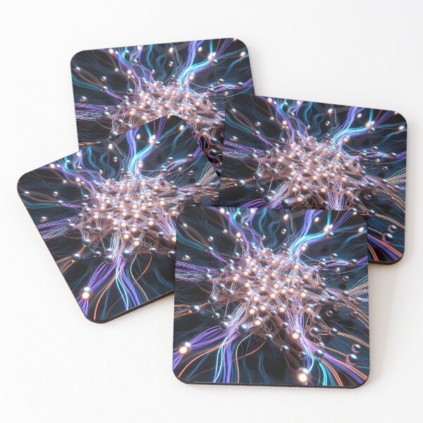 Item preview, Scifi Theme Bluish Purple Texture of Asymmetrical Glowing Biological Neuron Synapses (image size 7840x11680) designed and sold by Digital-Davinci.