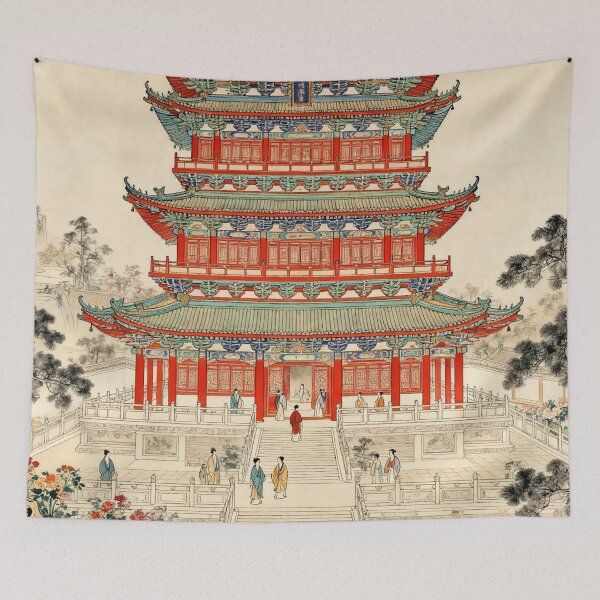Item preview, Majestic Ancient Chinese Tower and Hanfu Life designed and sold by zzz888.