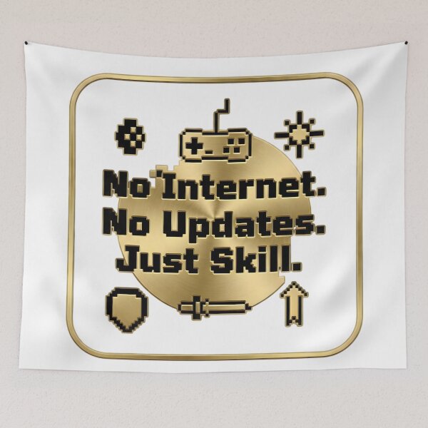 Item preview, No Internet No Updates Just Skill Retro Gamer Design designed and sold by SoulenCify.