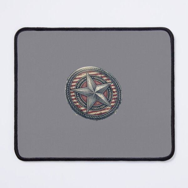 Item preview, Vibrant Star Emblem Shield – Metallic Red, Blue & Silver Design designed and sold by Afridi Art House.