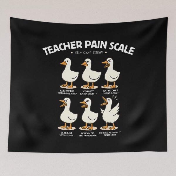 Item preview, Teacher Pain Scale Silly Goose Reading Teacher School designed and sold by AdellBridgett.
