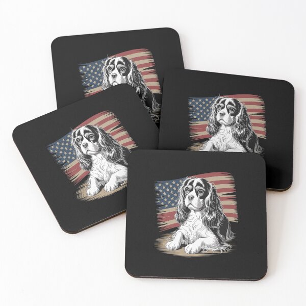 Item preview, Cavalier King Charles Spaniel American USA Flag 4th of July designed and sold by repconomArt.