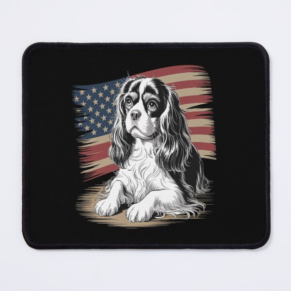 Item preview, Cavalier King Charles Spaniel American USA Flag 4th of July designed and sold by repconomArt.