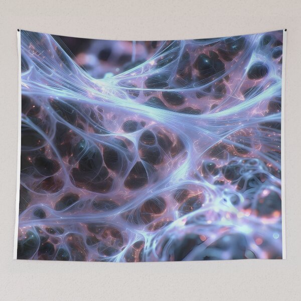 Item preview, Scifi Theme Bluish Purple Texture of Asymmetrical Glowing Biological Neuron Synapses (image size 7840x11680) designed and sold by Digital-Davinci.
