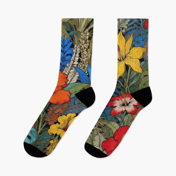 Item preview, Vibrant Tropical Paradise with Hibiscus and Lilies designed and sold by zzz888.