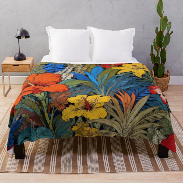 Item preview, Vibrant Tropical Paradise with Hibiscus and Lilies designed and sold by zzz888.