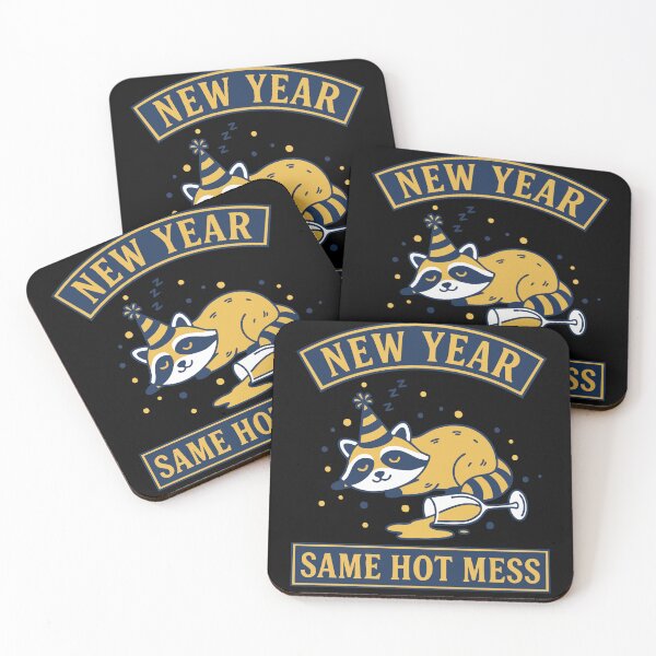 Item preview, New Year Same Hot Mess Funny Raccoon Design designed and sold by LuminOrb.