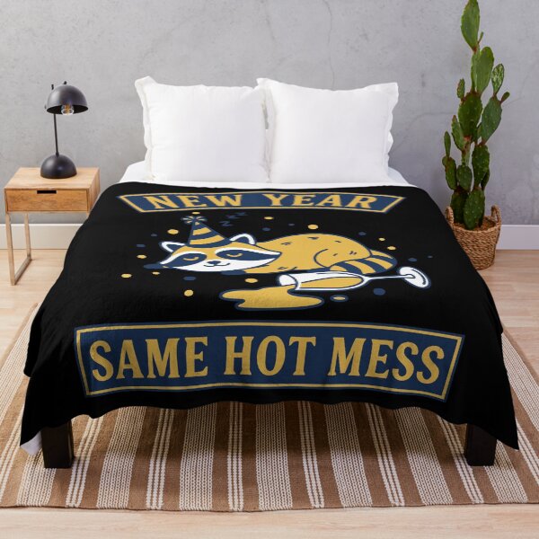 Item preview, New Year Same Hot Mess Funny Raccoon Design designed and sold by LuminOrb.