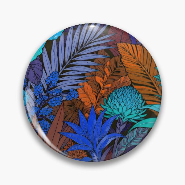 Item preview, Vibrant Electric Blue and Rust Tropical Night Garden designed and sold by zzz888.