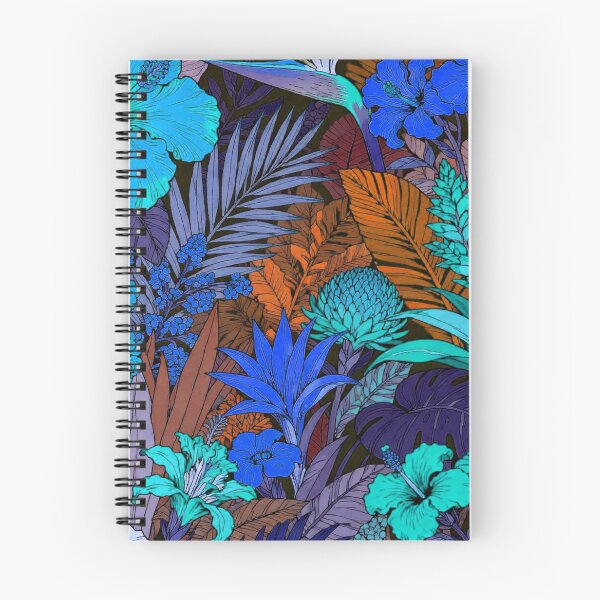 Item preview, Vibrant Electric Blue and Rust Tropical Night Garden designed and sold by zzz888.