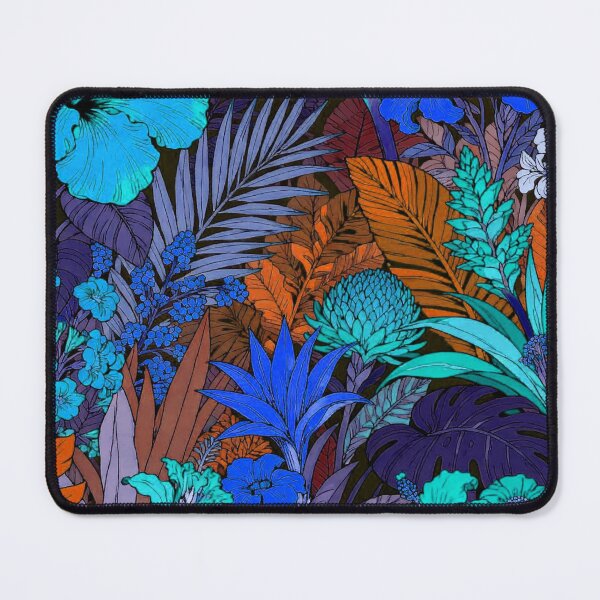 Item preview, Vibrant Electric Blue and Rust Tropical Night Garden designed and sold by zzz888.