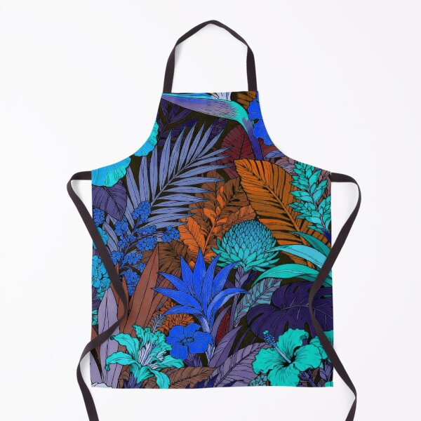 Item preview, Vibrant Electric Blue and Rust Tropical Night Garden designed and sold by zzz888.
