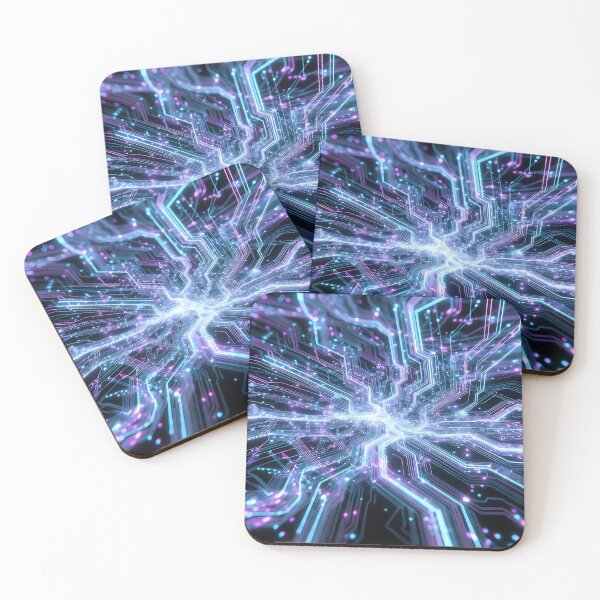 Item preview, Scifi Theme Bluish Purple Texture of Asymmetrical Glowing Biological Neuron Synapses (image size 7840x11680) designed and sold by Digital-Davinci.