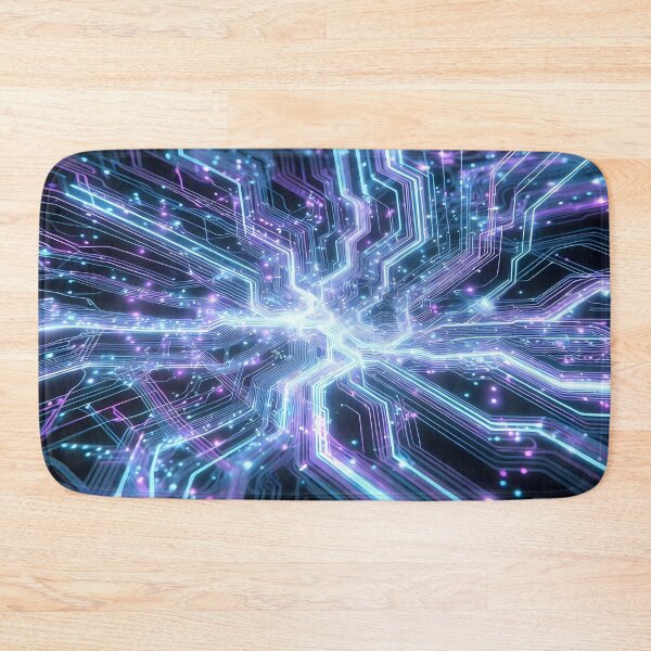 Item preview, Scifi Theme Bluish Purple Texture of Asymmetrical Glowing Biological Neuron Synapses (image size 7840x11680) designed and sold by Digital-Davinci.
