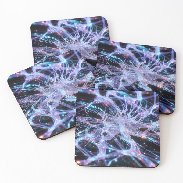Item preview, Scifi Theme Bluish Purple Texture of Asymmetrical Glowing Biological Neuron Synapses (image size 7840x11680) designed and sold by Digital-Davinci.