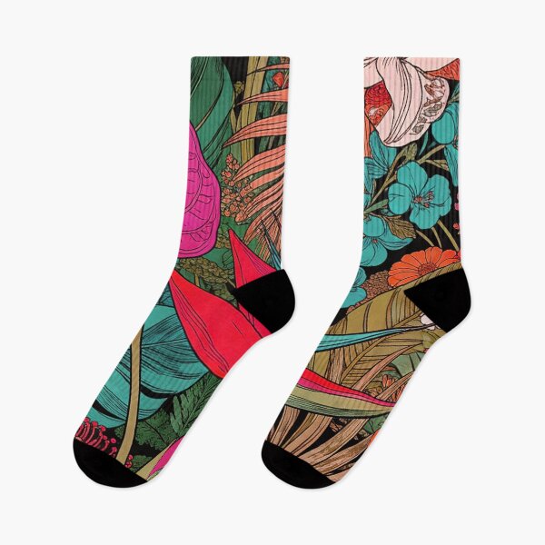 Item preview, Exotic Bird of Paradise and Pink Anthurium Dark Tropical Garden designed and sold by zzz888.