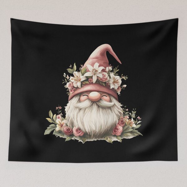 Item preview, Adorable Floral Gnome With Pink Hat designed and sold by AdellBridgett.