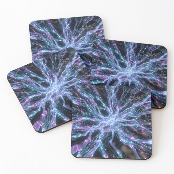 Item preview, Scifi Theme Bluish Purple Texture of Asymmetrical Glowing Biological Neuron Synapses (image size 7840x11680) designed and sold by Digital-Davinci.
