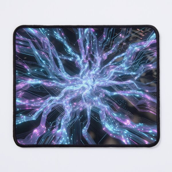 Item preview, Scifi Theme Bluish Purple Texture of Asymmetrical Glowing Biological Neuron Synapses (image size 7840x11680) designed and sold by Digital-Davinci.