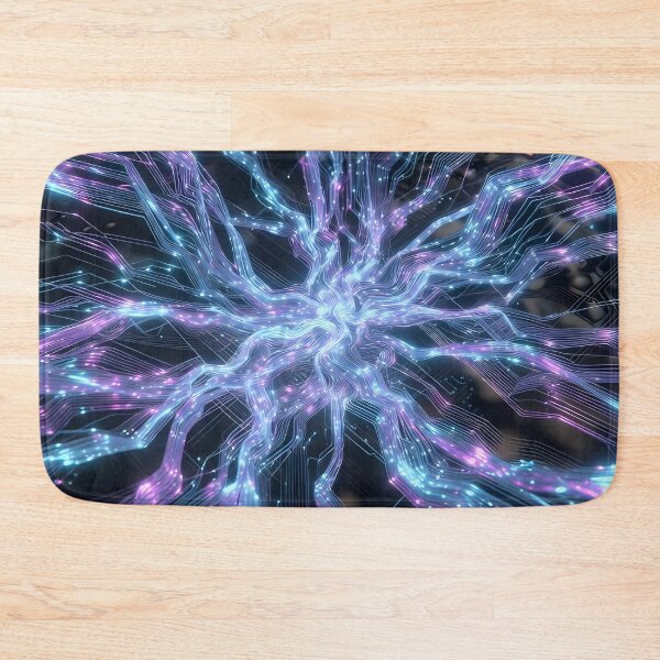 Item preview, Scifi Theme Bluish Purple Texture of Asymmetrical Glowing Biological Neuron Synapses (image size 7840x11680) designed and sold by Digital-Davinci.