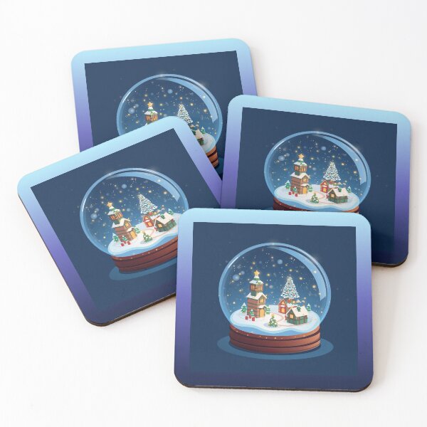 Item preview, holiday snow globe with tiny village and Christmas tree, glowing soft lights designed and sold by tsintsinshop.