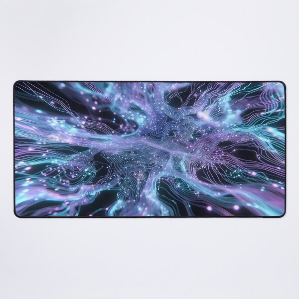 Item preview, Scifi Theme Bluish Purple Texture of Asymmetrical Glowing Biological Neuron Synapses (image size 7840x11680) designed and sold by Digital-Davinci.