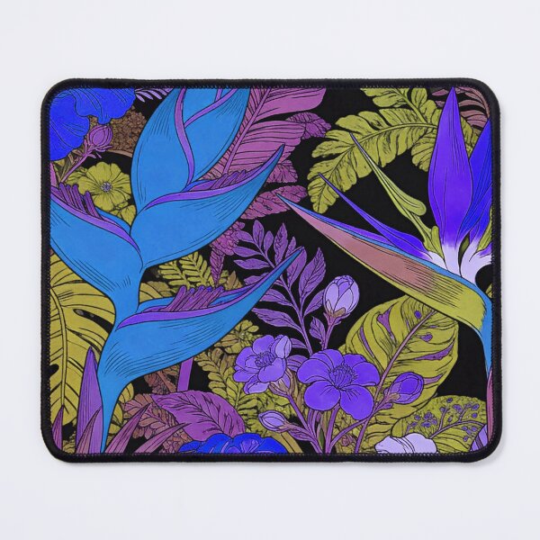 Item preview, Electric Neon Blue and Purple Tropical Night Garden designed and sold by zzz888.