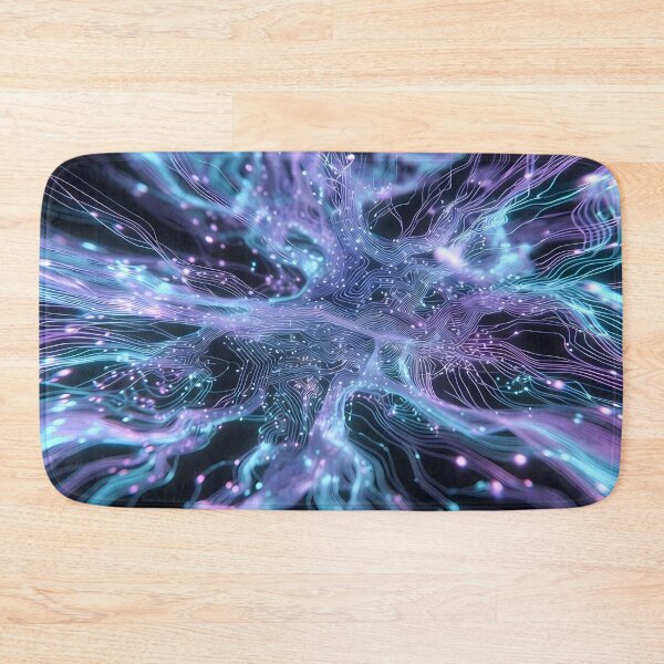 Item preview, Scifi Theme Bluish Purple Texture of Asymmetrical Glowing Biological Neuron Synapses (image size 7840x11680) designed and sold by Digital-Davinci.