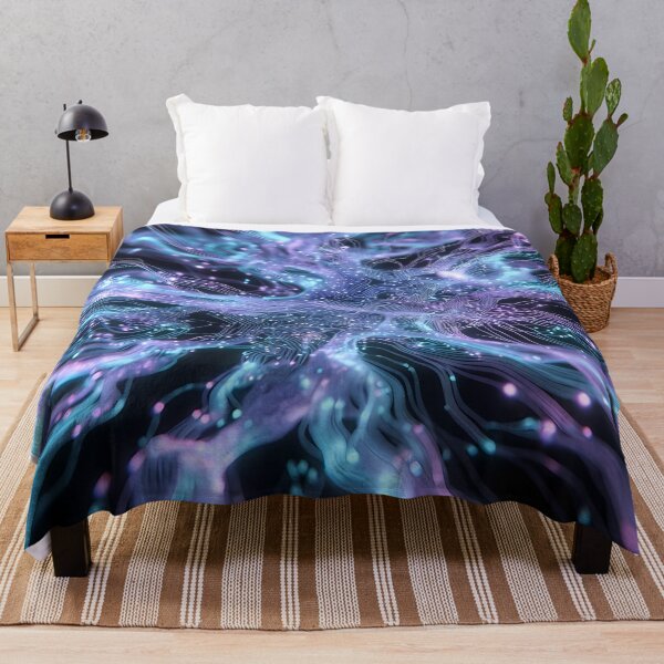 Item preview, Scifi Theme Bluish Purple Texture of Asymmetrical Glowing Biological Neuron Synapses (image size 7840x11680) designed and sold by Digital-Davinci.