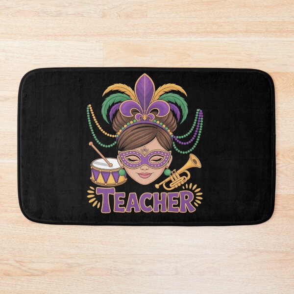 Item preview, Mardi Gras Teacher Messy Bun Mardi Gras Women Teacher designed and sold by repconomArt.