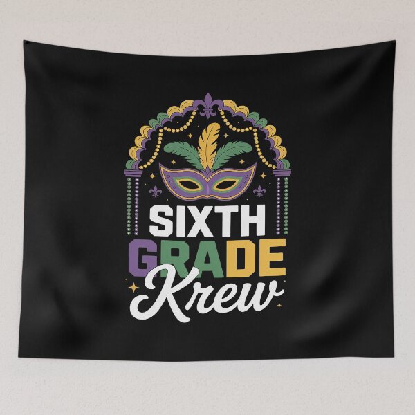 Item preview, Mardi Gras Teacher Sixth Grade Krewe Rainbow Leopard NOLA designed and sold by repconomArt.