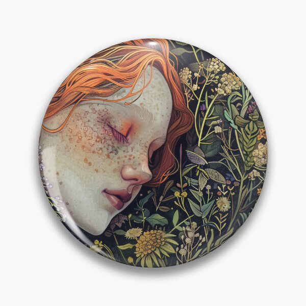 Item preview, Art Nouveau Woman with Flowers and Red Hair designed and sold by jgvisualarts.