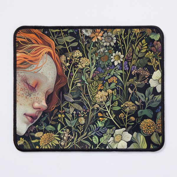 Item preview, Art Nouveau Woman with Flowers and Red Hair designed and sold by jgvisualarts.