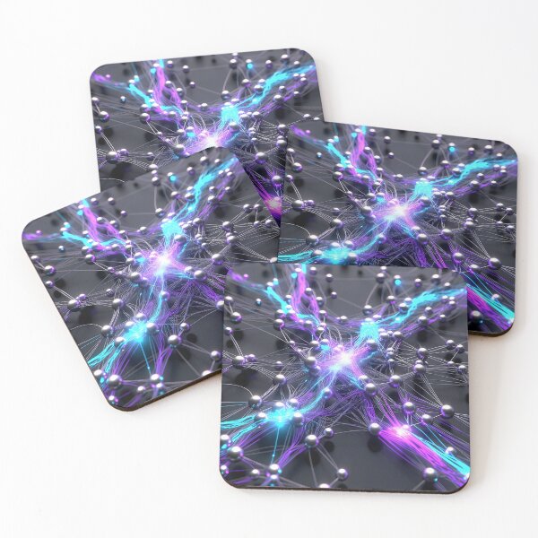 Item preview, Scifi Theme Bluish Purple Texture of Asymmetrical Glowing Biological Neuron Synapses (image size 7840x11680) designed and sold by Digital-Davinci.