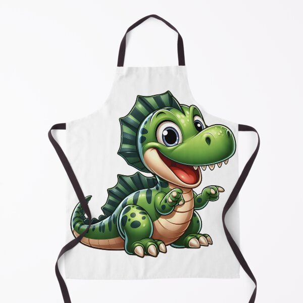 Item preview, Cute Cartoon Baby Dinosaur Illustration – Smiling Green Dino with Frill Spikes Adorable Character Art designed and sold by LunaPixelStudio.