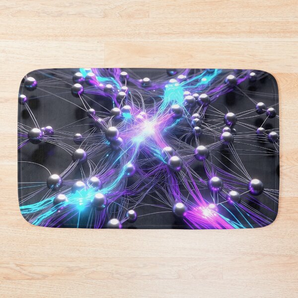 Item preview, Scifi Theme Bluish Purple Texture of Asymmetrical Glowing Biological Neuron Synapses (image size 7840x11680) designed and sold by Digital-Davinci.