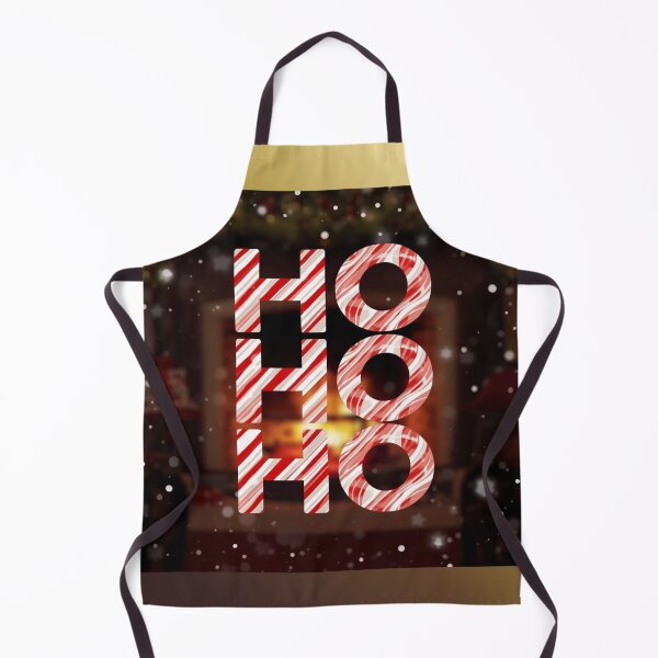 Item preview, bold text “HO HO HO” with candy cane stripes, playful holiday design, high-contrast designed and sold by tsintsinshop.