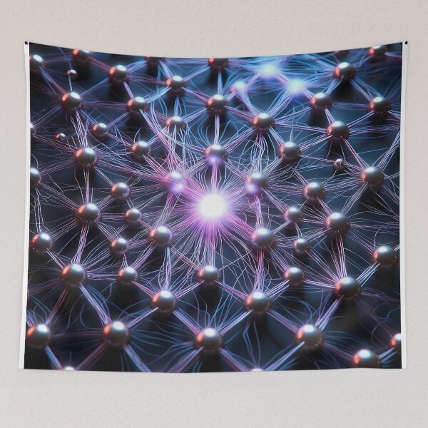 Item preview, Scifi Theme Bluish Purple Texture of Asymmetrical Glowing Biological Neuron Synapses (image size 7840x11680) designed and sold by Digital-Davinci.