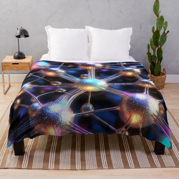 Item preview, Scifi Theme Bluish Purple Texture of Asymmetrical Glowing Biological Neuron Synapses (image size 7840x11680) designed and sold by Digital-Davinci.