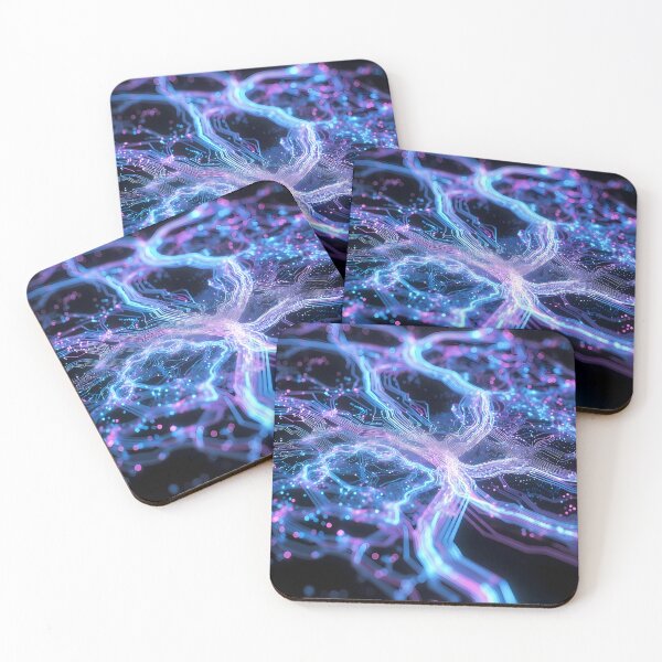 Item preview, Scifi Theme Bluish Purple Texture of Asymmetrical Glowing Biological Neuron Synapses (image size 7840x11680) designed and sold by Digital-Davinci.