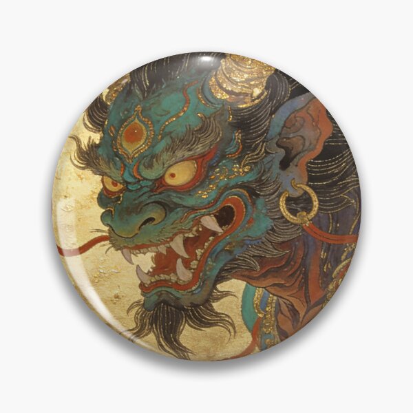Item preview, Fierce Azure Guardian Deity with Gold Leaf Art designed and sold by zzz888.